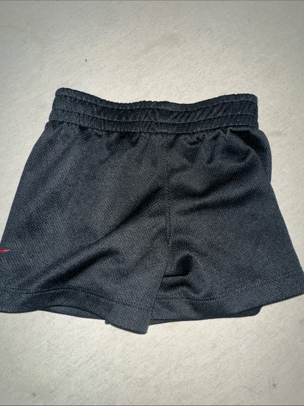 Kids Size 12M Nike Black Athletic Shorts with Red Swoosh